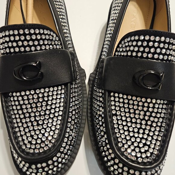 Coach Women's Leah Crystal Platform Lug Loafer Flats Size 8.5 - Picture 6 of 7